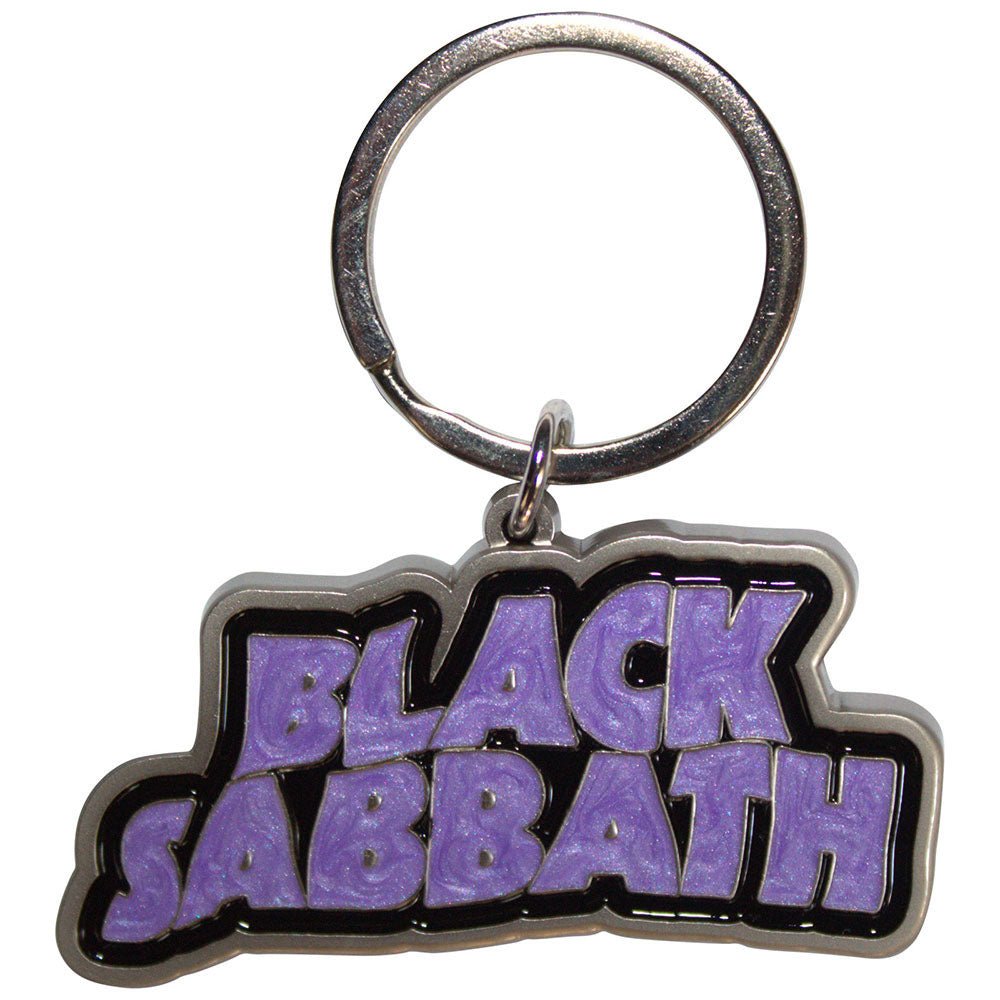 BLACK SABBATH ブラックサバス (OZZY OSBOURNE 追悼 ) - Wavy Logo Bordered / キーホルダー - PGS